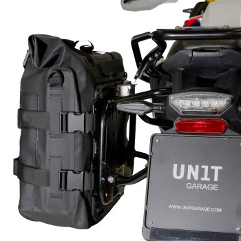 Two Khali side panniers in TPU 35L - 45L + Pair of aluminium plates + Subframes for aluminum side panniers Atlas BMW F450GS