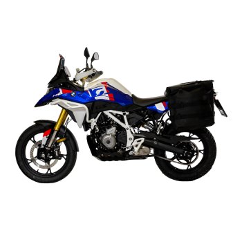 Two Khali side panniers in TPU 35L - 45L + Pair of aluminium plates + Subframes for aluminum side panniers Atlas BMW F450GS
