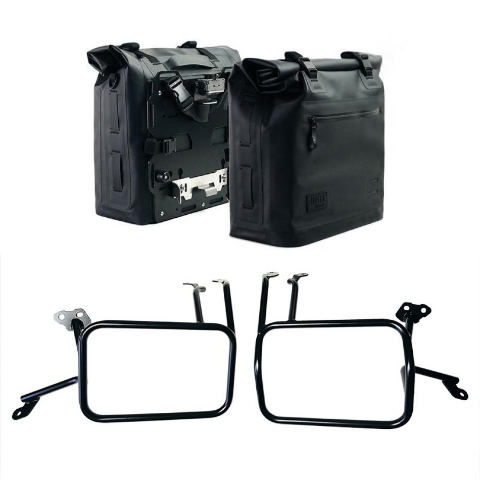 Two Khali side panniers in TPU 35L - 45L + Pair of aluminium plates + Aluminium bag frames Atlas KTM 1290/1390 Super Adventure S-R