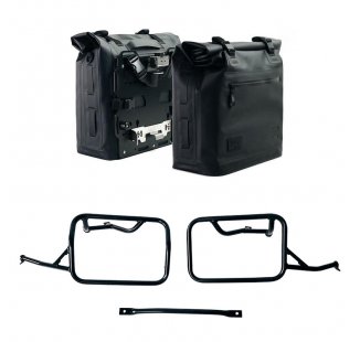 Two Khali side panniers in TPU 35L - 45L + Pair of aluminium plates + Subframes for aluminum side panniers Atlas BMW R12 NineT