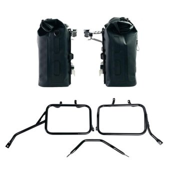 Two Khali side panniers in TPU 35L - 45L + Pair of aluminium plates + Subframes for aluminum side panniers Atlas for Triumph Tracker 400