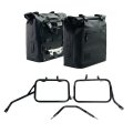 Two Khali side panniers in TPU 35L - 45L + Pair of aluminium plates + Subframes for aluminum side panniers Atlas for Triumph Tracker 400