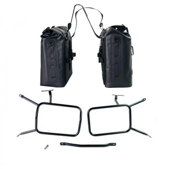 Two Khali side panniers in TPU 35L - 45L with Inox Subframe NineT-Series