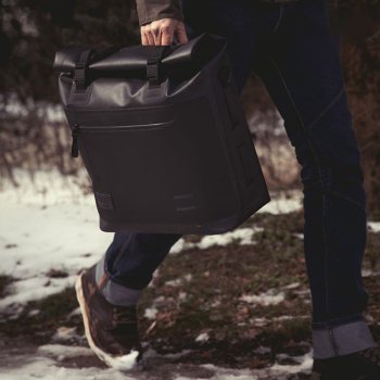 Two Khali side panniers in TPU 35L - 45L with Inox Subframe NineT-Series