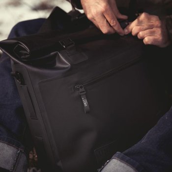 Two Khali side panniers in TPU 35L - 45L with Inox Subframe NineT-Series