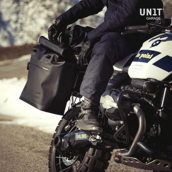 Two Khali side panniers in TPU 35L - 45L with Inox Subframe NineT-Series