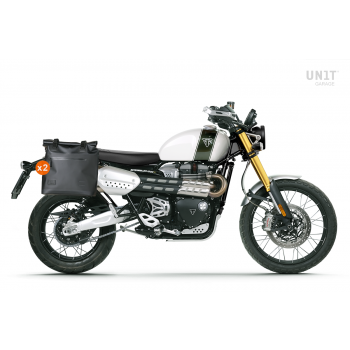 Two Khali side panniers in TPU 35L - 45L with Triumph 1200 XC & XE frame
