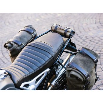 Two Waxed suede Side Panniers + Double Subframe NineT