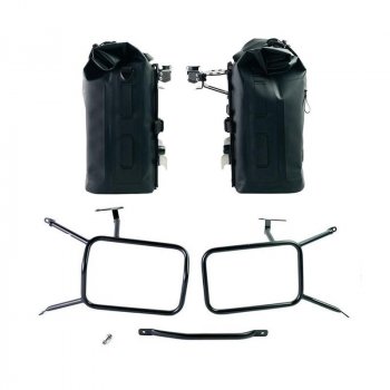 Two Khali side panniers in TPU 35L - 45L with Inox Subframe NineT-Series