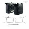 Two Khali side panniers in TPU 35L - 45L + Pair of aluminium plates with Inox Subframe NineT-Series
