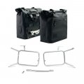 Two Khali side panniers in TPU 35L - 45L + Pair of aluminium plates with Inox Subframe NineT-Series