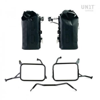 Two Khali side panniers in TPU 35L - 45L with Inox Subframe Yamaha