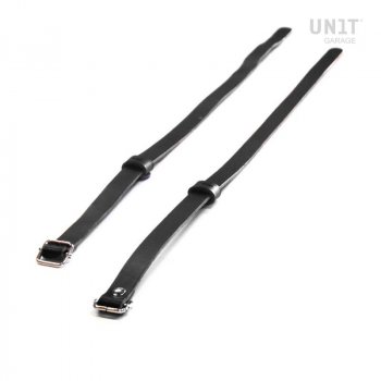 Pair of leather straps for luggage rack