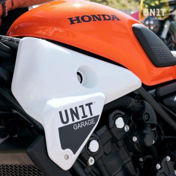 White Honda CL tank side panels