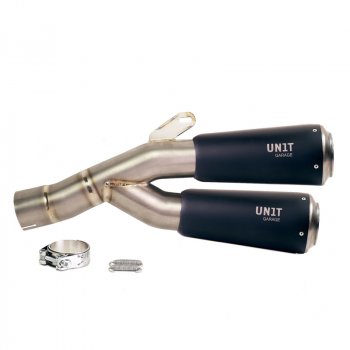 BMW R12 NineT Double Low Pipe Titanium with visible welding