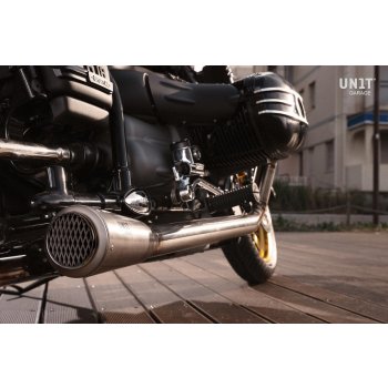 Complete exhaust R18 in Titanium with visible welding