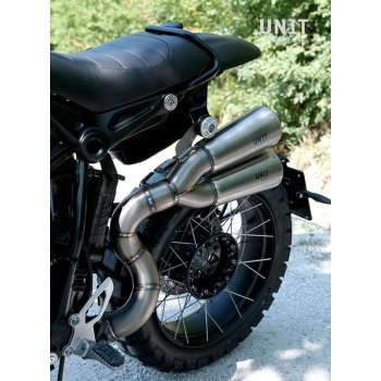 Double High Pipe nine T Scrambler with visible welding