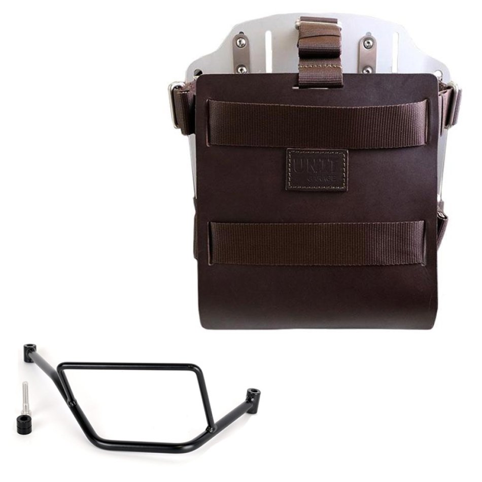 Carrying system in aluminum with adjustable leather front and Quick Release System + Right Frame BMW F450GS