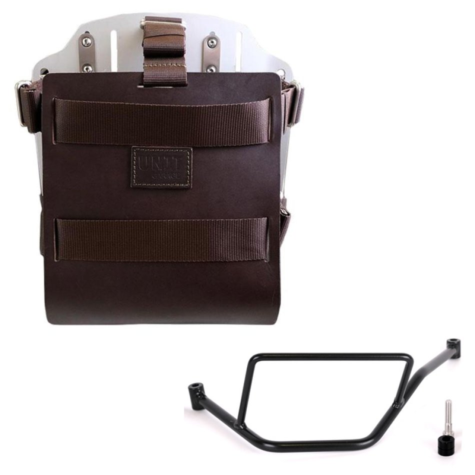 Carrying system in aluminum with adjustable leather front and Quick Release System + Left Frame BMW F450GS