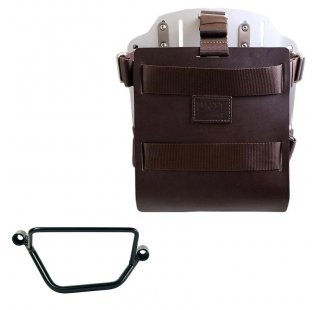 Carrying system in aluminum with adjustable leather front and Quick Release System + Right Frame Honda GB350S