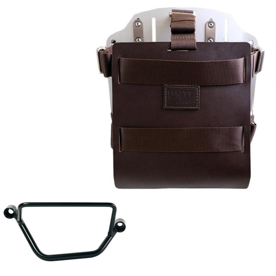 Carrying system in aluminum with adjustable leather front and Quick Release System + Right Frame Honda GB350S