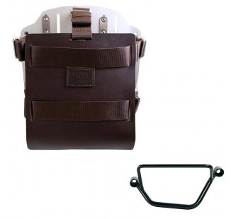 Carrying system in aluminum with adjustable leather front and Quick Release System + Left Frame Honda GB350S