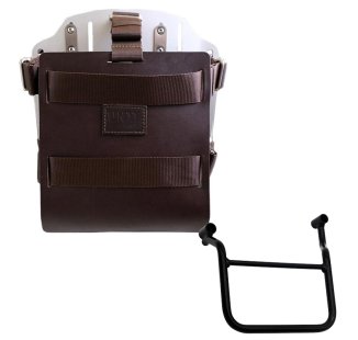 Carrying system in aluminum with adjustable leather front and Quick Release System + Left Frame Honda Transalp 750 (2023 until now)