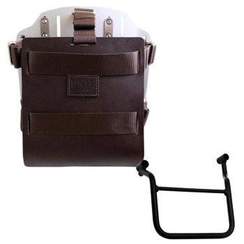 Carrying system in aluminum with adjustable leather front and Quick Release System + Left Frame Honda Transalp 750 (2023 until now)