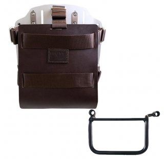 Carrying system in aluminum with adjustable leather front and Quick Release System + Left Frame Royal Enfield Himalayan 450 (2024 until now)