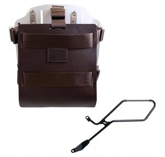 Carrying system in aluminum with adjustable leather front and Quick Release System + Left Frame Triumph Bonneville Bobber