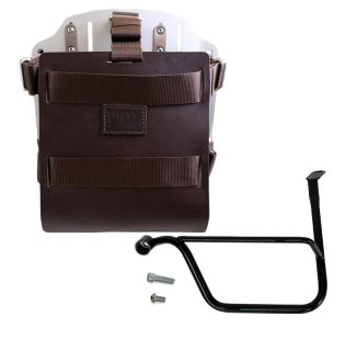 Carrying system in aluminum with adjustable leather front, Quick Release System and frame