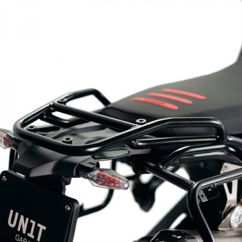 BMW F900GS luggage rack with passenger grip