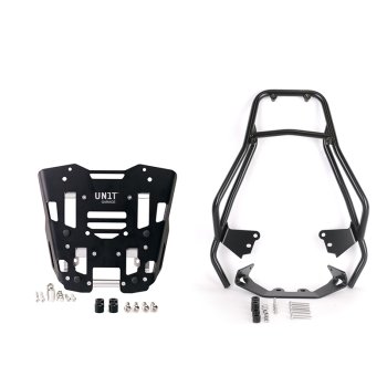 Luggage rack with passenger grip + Adapter plate for Original top case BMW F450GS