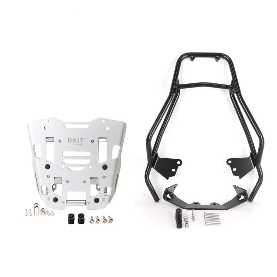 Luggage rack with passenger grip + Adapter plate for Original top case BMW F450GS