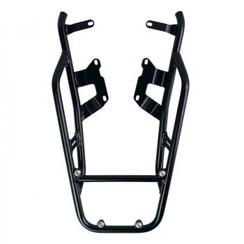 Rear luggage rack with passenger grip