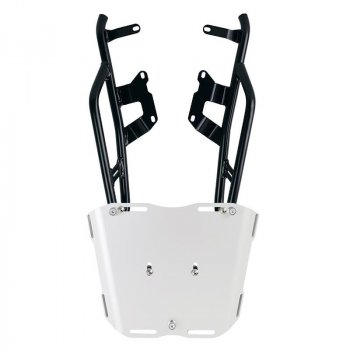 Rear luggage rack with passenger grip