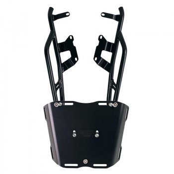 Rear luggage rack with passenger grip