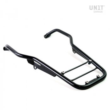 Rear luggage rack with passenger grip