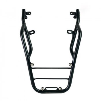 Rear luggage rack with passenger grip