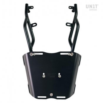 Rear luggage rack with passenger grip