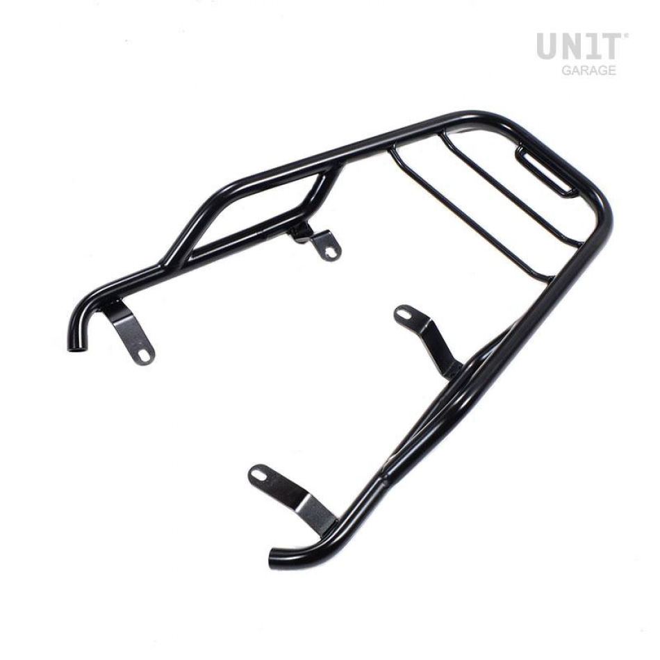Rear luggage rack with passenger grip