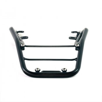 Rear luggage rack with passenger grip