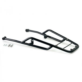 Rear luggage rack with passenger grip