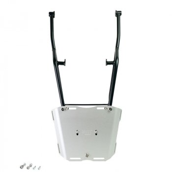 Rear luggage rack with passenger grip