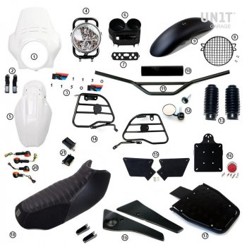R1150R PRO Kit with side protection bars (Alpine White)