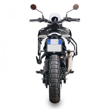 Subframes for aluminum side panniers Royal Enfield Himalayan 450 for aftermarket exhaust (2024 until now)