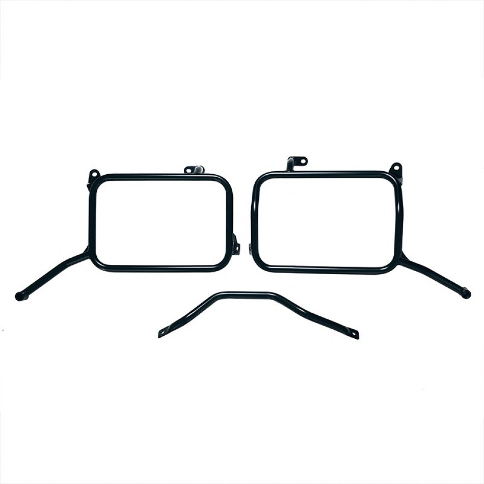 Subframes for aluminum side panniers Royal Enfield Himalayan 450 for aftermarket exhaust (2024 until now)