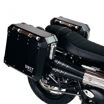 Triumph Street Scrambler frames for Atlas aluminum side panniers